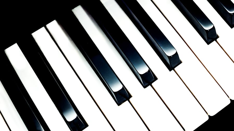 Close-up of piano keys — specialty item moving for pianos and delicate instruments
